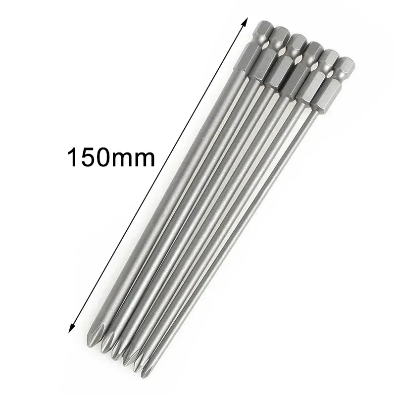 6pcs 150mm Ultra Long Cross Head Screwdriver Bits Set Magnetic Cross Head 1/4in Hex Shank For Electric Screwdriver Drill Bits
6pcs 150mm Ultra Long Cross Head Screwdriver Bits Set Magnetic Cross Head 1/4in Hex Shank For Electric Screwdriver Drill Bits