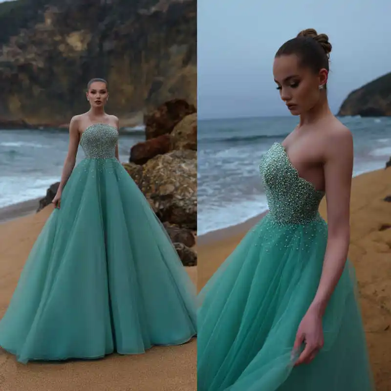 Charming Strapless Ball Gown Formal Dress Beaded Rhinestone Bodice Gala Party Wedding Prom Garment Robes De Soirée Customized
Charming Strapless Ball Gown Formal Dress Beaded Rhinestone Bodice Gala Party Wedding Prom Garment Robes De Soirée Customized