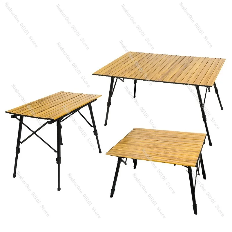 Portable Outdoor Folding Camping Table Wood Grain Aluminum Alloy Roll Up Egg Roll Table Large Adjustable Height BBQ Picnic Desk
Portable Outdoor Folding Camping Table Wood Grain Aluminum Alloy Roll Up Egg Roll Table Large Adjustable Height BBQ Picnic Desk