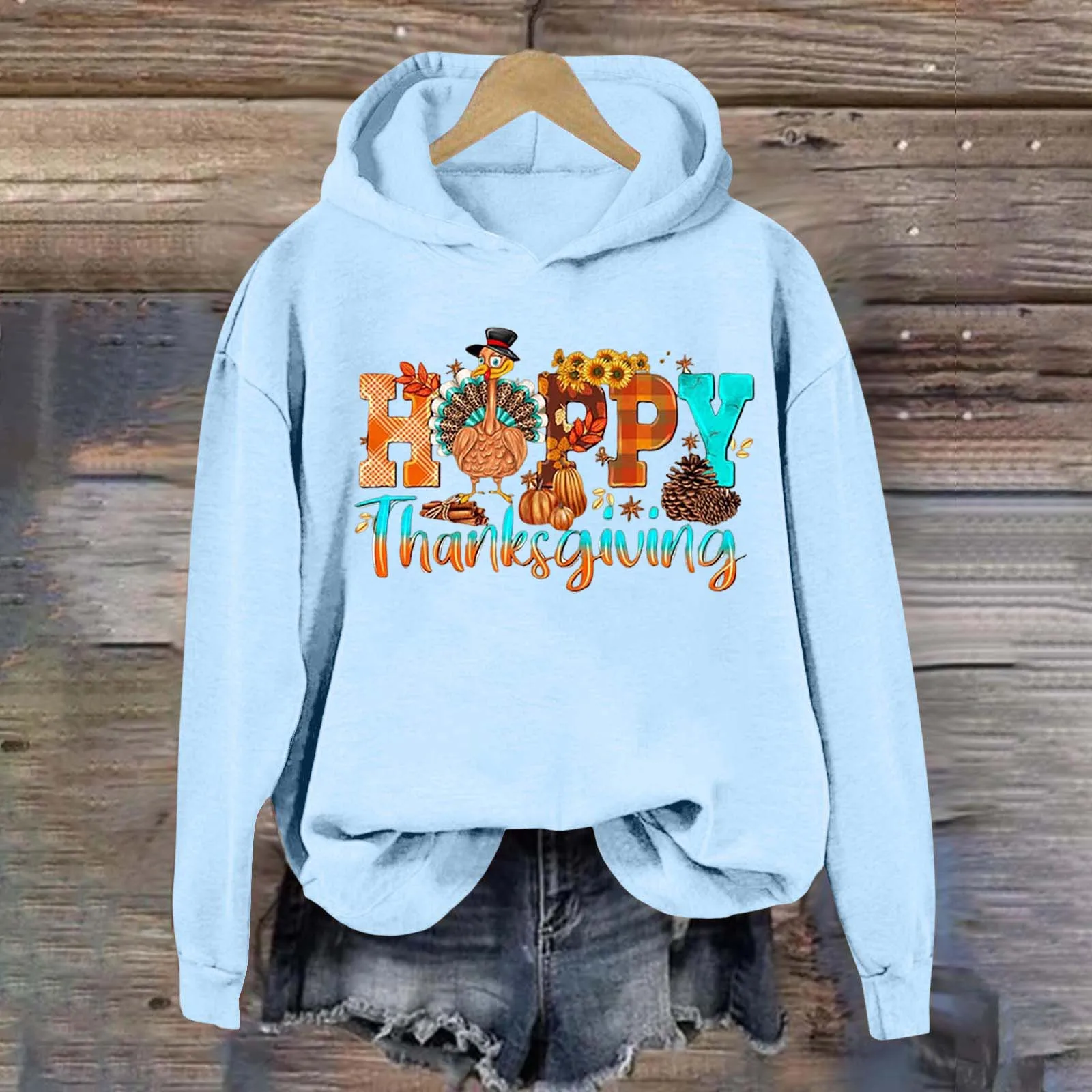 Women's Thanksgiving Turkey Print Sweatshirt Autumn Winter Crew Neck Long Sleeved Hooded Jumper Fleece Warm Hoodie Casual Tops
Women's Thanksgiving Turkey Print Sweatshirt Autumn Winter Crew Neck Long Sleeved Hooded Jumper Fleece Warm Hoodie Casual Tops