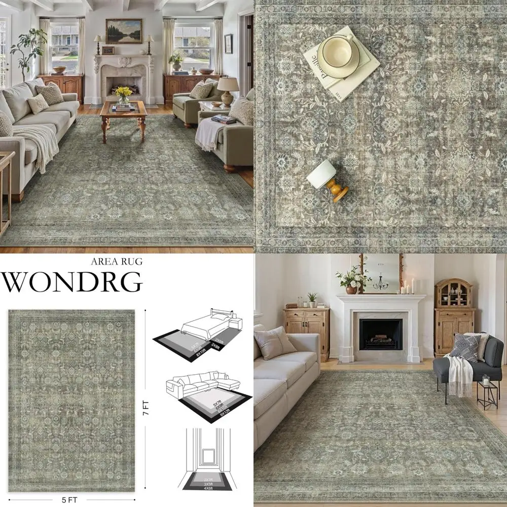 Large Vintage Floral Area Rug for Living Room - Washable, Non-Slip, Low Pile, Stain Resistant
Large Vintage Floral Area Rug for Living Room - Washable, Non-Slip, Low Pile, Stain Resistant