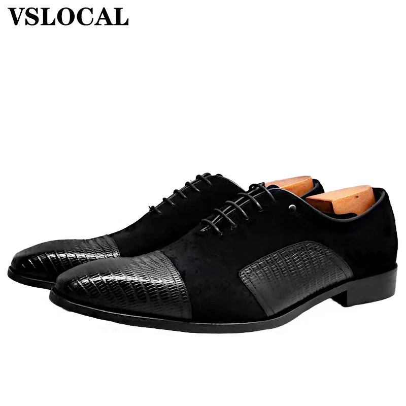 Elegant Men Oxford Shoes Lace up Cap Toe Black Coffee Casual Men Dress Shoes Suede Patchwork Real Leather Shoes For Man
Elegant Men Oxford Shoes Lace up Cap Toe Black Coffee Casual Men Dress Shoes Suede Patchwork Real Leather Shoes For Man