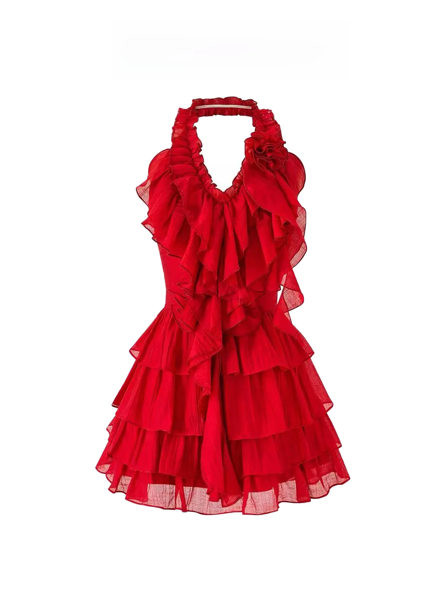 Pure Desire Red Lace Halter Neck Short Skirt Set Women Summer Beautiful Vacation Style Dress Breathable Lightweight V-neck
Pure Desire Red Lace Halter Neck Short Skirt Set Women Summer Beautiful Vacation Style Dress Breathable Lightweight V-neck