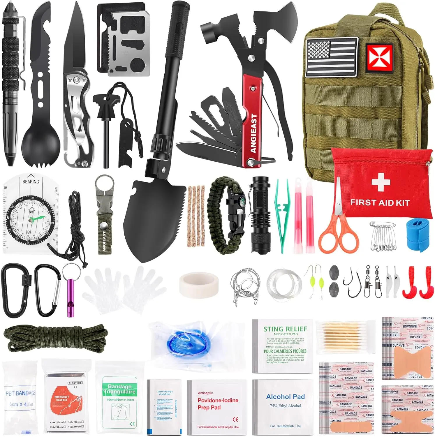 256-in-1 Survival First Aid Kit with Molle Pouch for Outdoor Camping Hiking Emergency Gear Tools
256-in-1 Survival First Aid Kit with Molle Pouch for Outdoor Camping Hiking Emergency Gear Tools