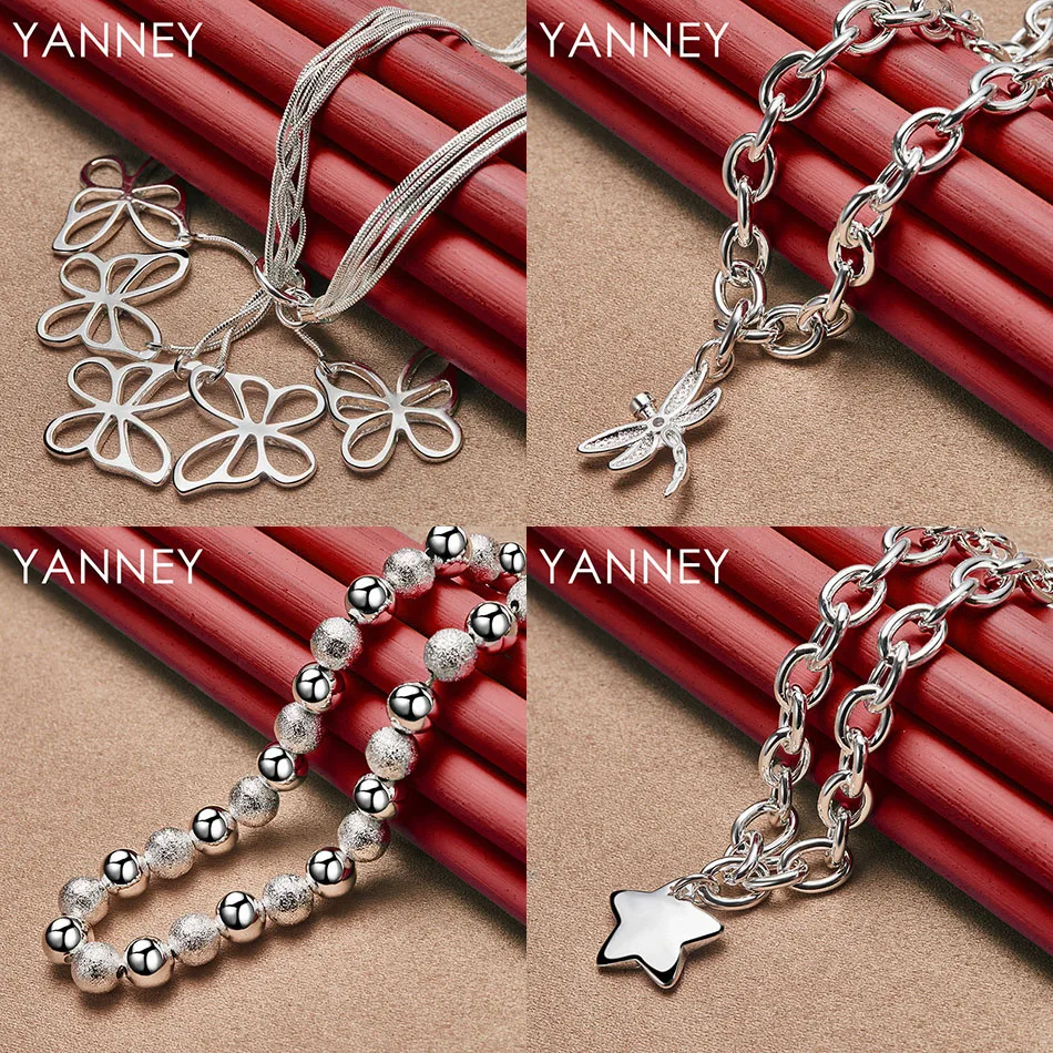 Fashion 925 Sterling Silver 45cm Butterfly Dragonfly Necklace Women's Wedding Christmas Gift Jewelry Accessories
Fashion 925 Sterling Silver 45cm Butterfly Dragonfly Necklace Women's Wedding Christmas Gift Jewelry Accessories