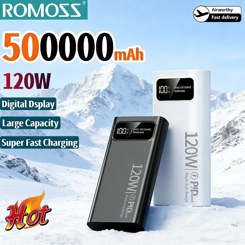 Внешний аккумулятор ROMOSS 500000 мАч 120 Вт с цифровым дисплеем, сверхбыстрой зарядкой, портативный, 2026
Внешний аккумулятор ROMOSS 500000 мАч 120 Вт с цифровым дисплеем, сверхбыстрой зарядкой, портативный, 2026