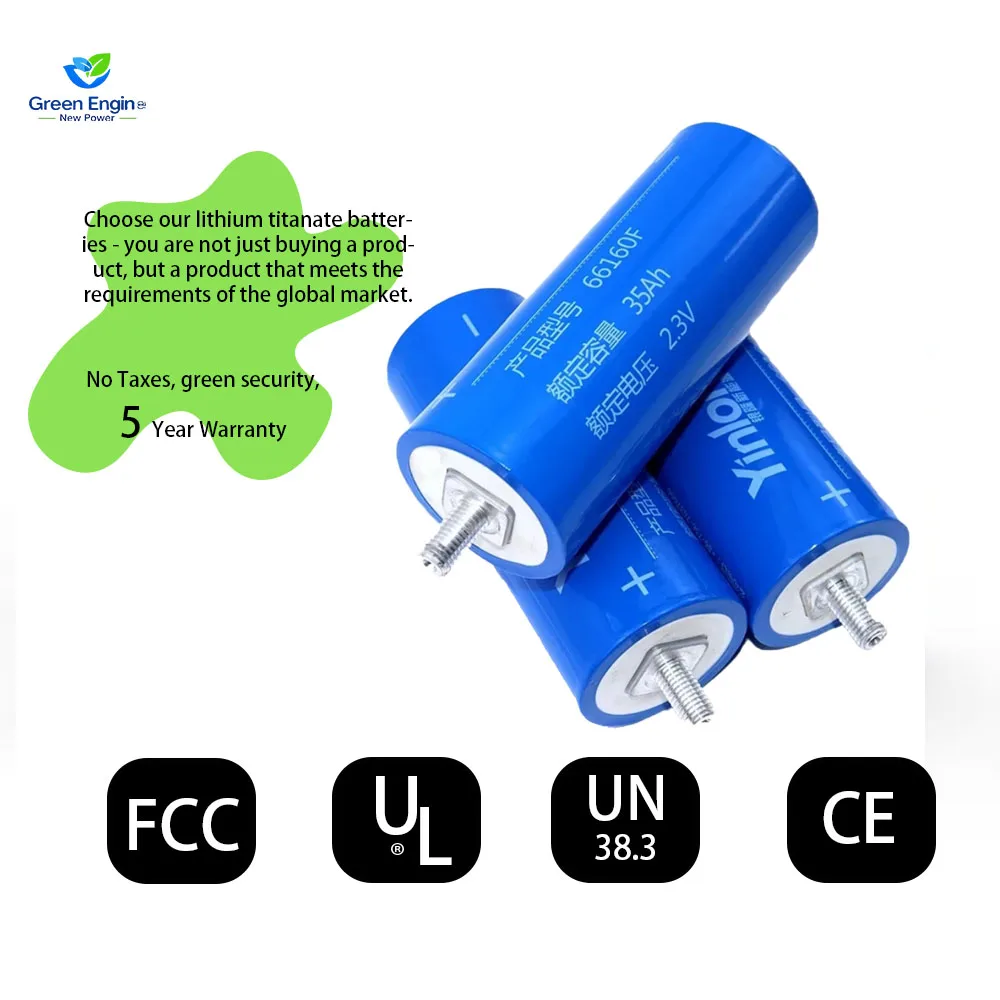 New 66160 2.3V 35Ah LTO Battery - Lithium Titanium Oxide, Suited for Hybrid Vehicles and Railroads
New 66160 2.3V 35Ah LTO Battery - Lithium Titanium Oxide, Suited for Hybrid Vehicles and Railroads