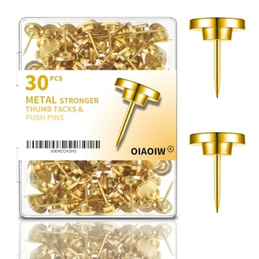30 PCS Metal Push Pins for Wall Clear Thumb Tacks for Walls Flat thumbtacks Push pin for Bulletin Board Shadow Box Display Thum
30 PCS Metal Push Pins for Wall Clear Thumb Tacks for Walls Flat thumbtacks Push pin for Bulletin Board Shadow Box Display Thum