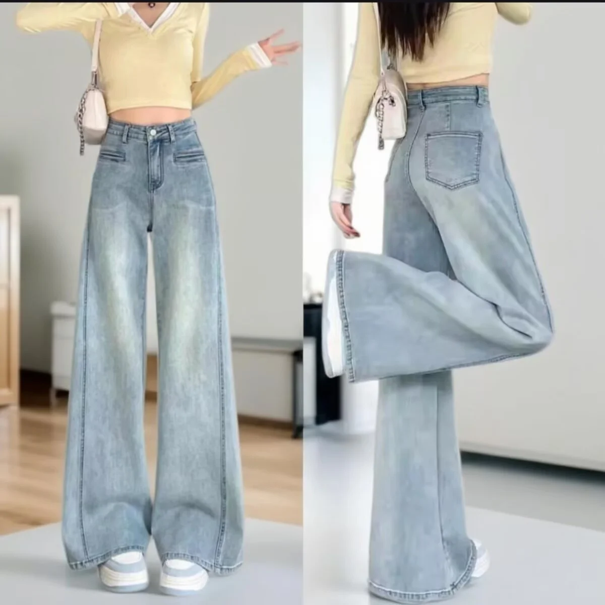 Light Blue Women's Straight-Leg Jeans Korean Style Simple Commuter High-Waisted Denim Trouser Sweet Fashion Y2K Long Pants New
Light Blue Women's Straight-Leg Jeans Korean Style Simple Commuter High-Waisted Denim Trouser Sweet Fashion Y2K Long Pants New