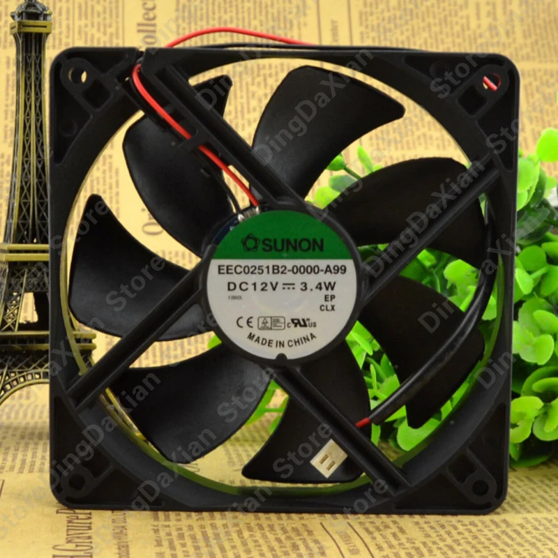 d 1PCS For SUNON EEC0251B2-0000-A99 | DC12V 3.4W 2-Wire Mute Fan 120×120×25mm 12CM
d 1PCS For SUNON EEC0251B2-0000-A99 | DC12V 3.4W 2-Wire Mute Fan 120×120×25mm 12CM