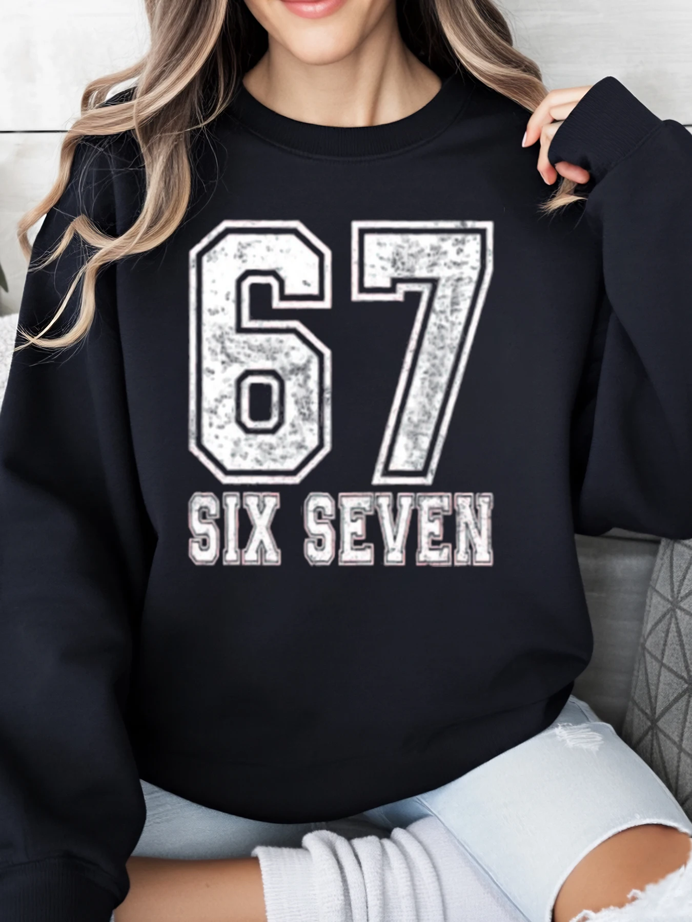 67, толстовка с принтом Six Seven, женская повседневная одежда на Хэллоуин, черная, больших размеров
67, толстовка с принтом Six Seven, женская повседневная одежда на Хэллоуин, черная, больших размеров