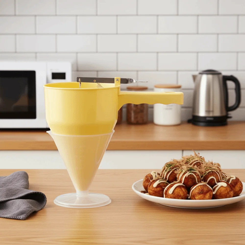 Adjustable Batter Dispenser with Stand Handle Easy To Use Kitchen Funnel Plastic Large Capacity Cooking Funnel for Pancake
Adjustable Batter Dispenser with Stand Handle Easy To Use Kitchen Funnel Plastic Large Capacity Cooking Funnel for Pancake