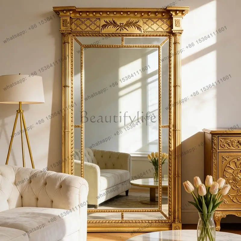 French retro luxury full body carved floor mirror bedroom clothing store fitting mirror
French retro luxury full body carved floor mirror bedroom clothing store fitting mirror