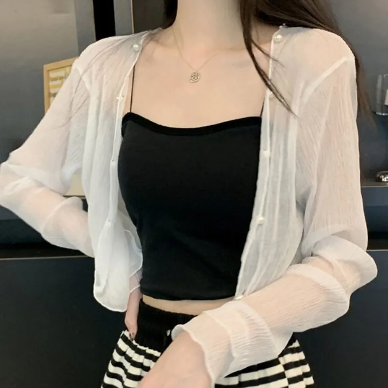 Women Shirt Blouse New Summer Long Sleeve White Black Sunscreen Shirt Blouse Women Tops Blouses Shirts Blusas Para Mujer Q4170
Women Shirt Blouse New Summer Long Sleeve White Black Sunscreen Shirt Blouse Women Tops Blouses Shirts Blusas Para Mujer Q4170