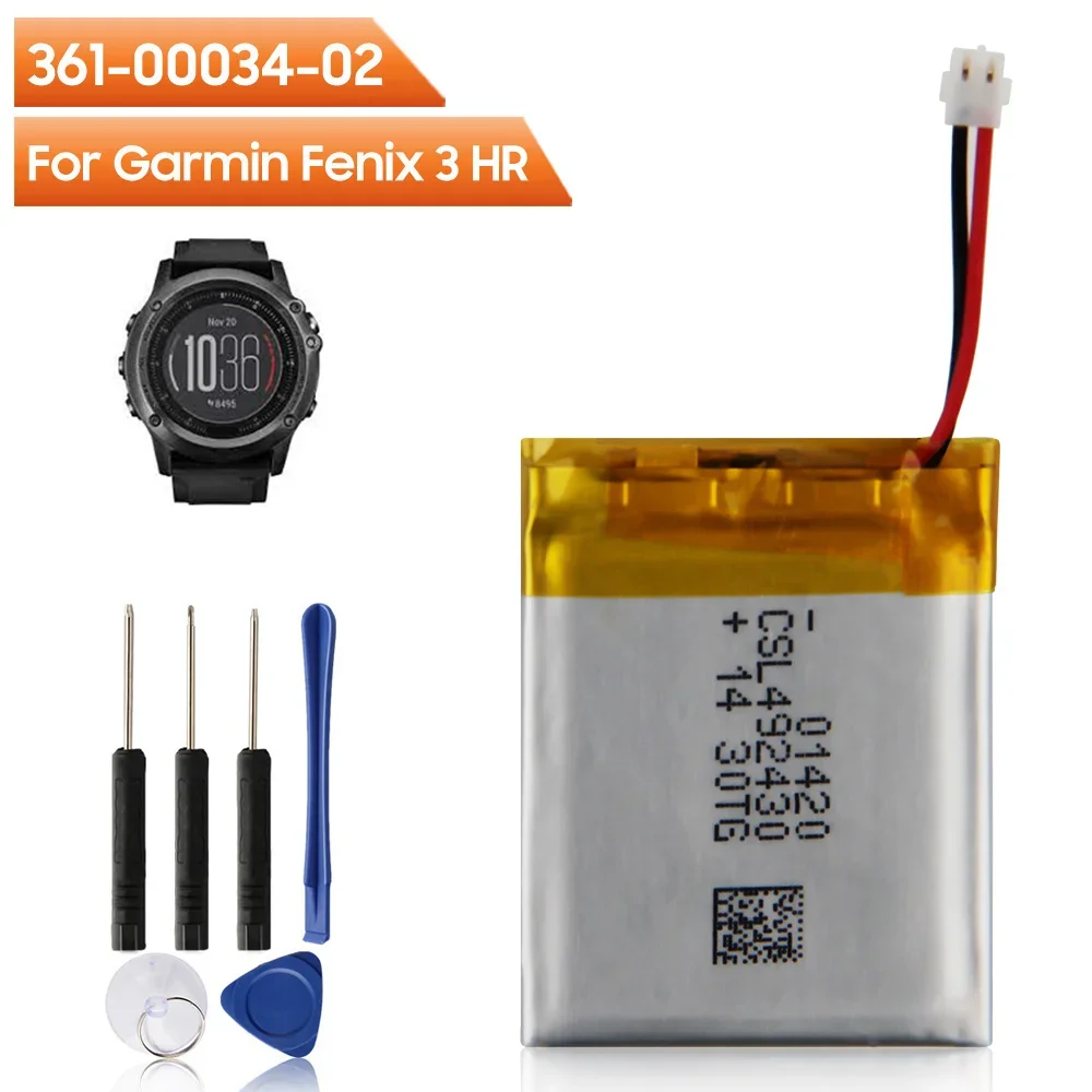 Replacement Battery 361-00034-02 For Garmin Fenix 3 Fenix3 F3 HR GPS Sports Watch Battery 290mAh
Replacement Battery 361-00034-02 For Garmin Fenix 3 Fenix3 F3 HR GPS Sports Watch Battery 290mAh