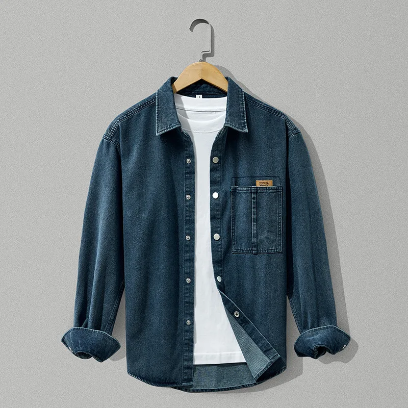 Korean Style Mens Long Sleeve Denim Shirt Jacket Spring Fall New Male Jean Shirts Casual Dropped Shoulder Cowboy Tops Vintage
Korean Style Mens Long Sleeve Denim Shirt Jacket Spring Fall New Male Jean Shirts Casual Dropped Shoulder Cowboy Tops Vintage