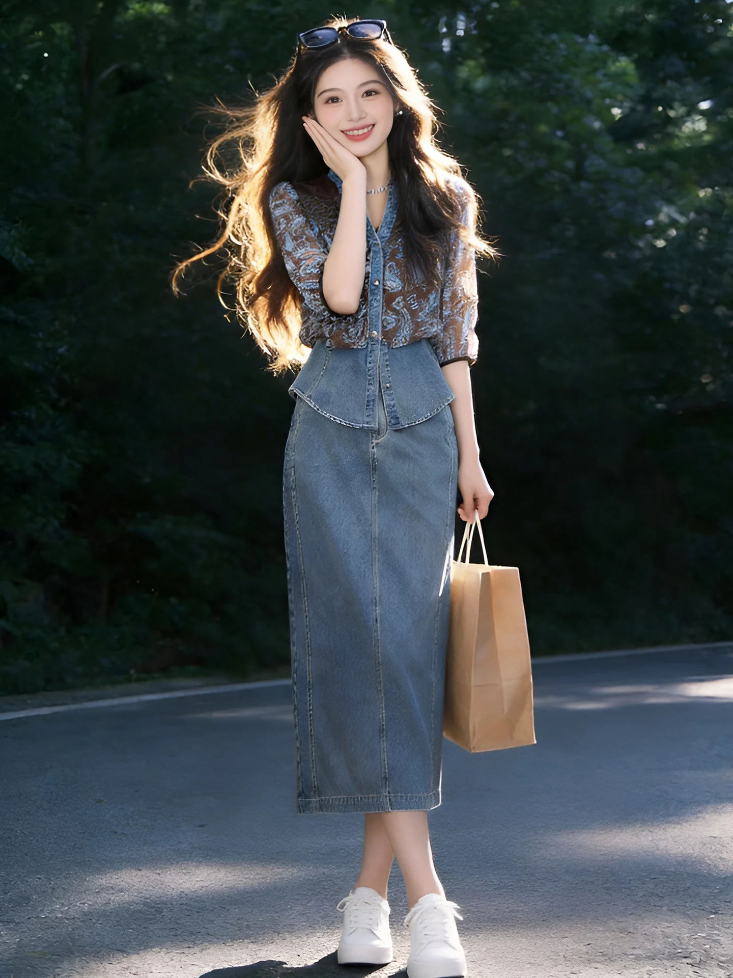 Fashionable Slim Fit Denim Jacket And High Waist Skirt Set Elegant Ladylike Style Summer Collection Button Closure Casual Wear
Fashionable Slim Fit Denim Jacket And High Waist Skirt Set Elegant Ladylike Style Summer Collection Button Closure Casual Wear