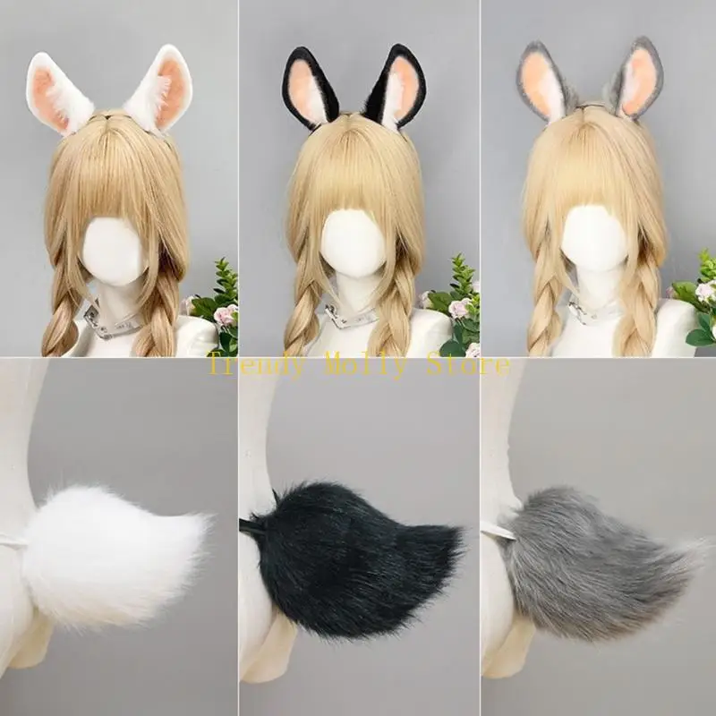 N5KB Bunnies Ear Headband Faux Furs Tail Halloween Cosplay Costume Bunnies Costume
N5KB Bunnies Ear Headband Faux Furs Tail Halloween Cosplay Costume Bunnies Costume
