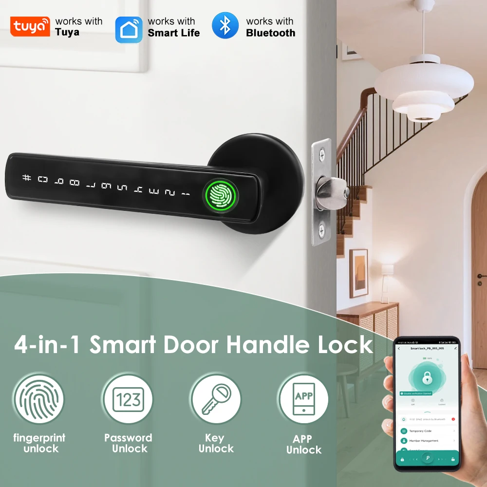 Tuya Smart Electronic Lock Fingerprint Password Key Smart Life Unlock Hotel Apartment Intelligent Door Lock
Tuya Smart Electronic Lock Fingerprint Password Key Smart Life Unlock Hotel Apartment Intelligent Door Lock