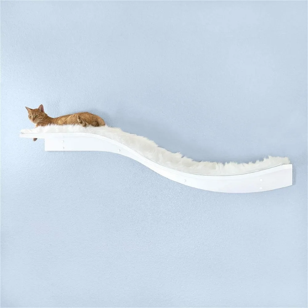 60 Inch Lotus Branch Cat Shelf in White with Replaceable Carpet, Playing, Climbing, & Lounging Cat Shelves And Perches For Wall,
60 Inch Lotus Branch Cat Shelf in White with Replaceable Carpet, Playing, Climbing, & Lounging Cat Shelves And Perches For Wall,