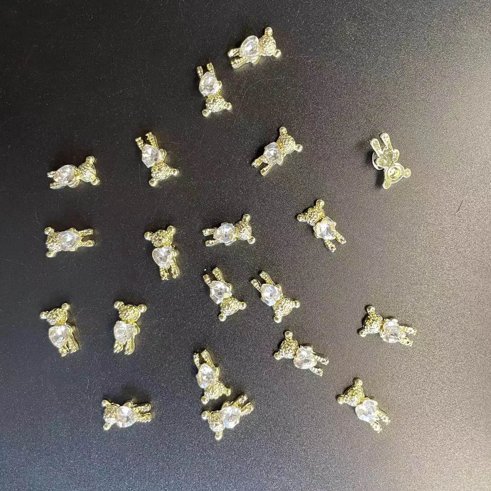 10pcs Bear Alloy Nail Art Jewelry Charm 3D Bear Gold/Silver Zircon Diamond DIY Nail Art Decoration Accessories #GHJ29
10pcs Bear Alloy Nail Art Jewelry Charm 3D Bear Gold/Silver Zircon Diamond DIY Nail Art Decoration Accessories #GHJ29