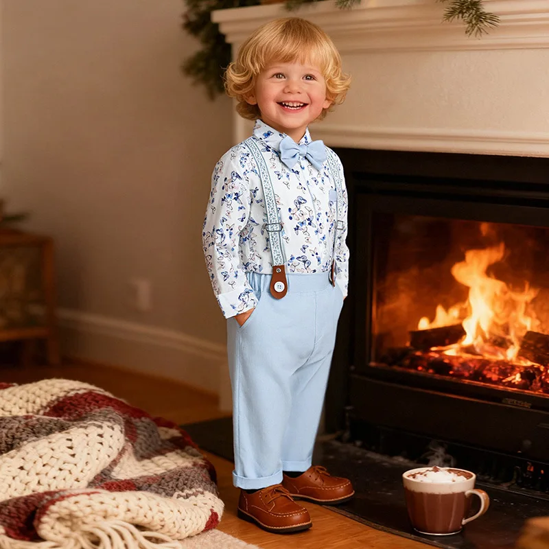 Gentleman Boys Outfit Set Kids Printed Long Sleeve Shirt + Suspender Pants Toddler Formal Dressy Clothing for Party Photo Shoot
Gentleman Boys Outfit Set Kids Printed Long Sleeve Shirt + Suspender Pants Toddler Formal Dressy Clothing for Party Photo Shoot