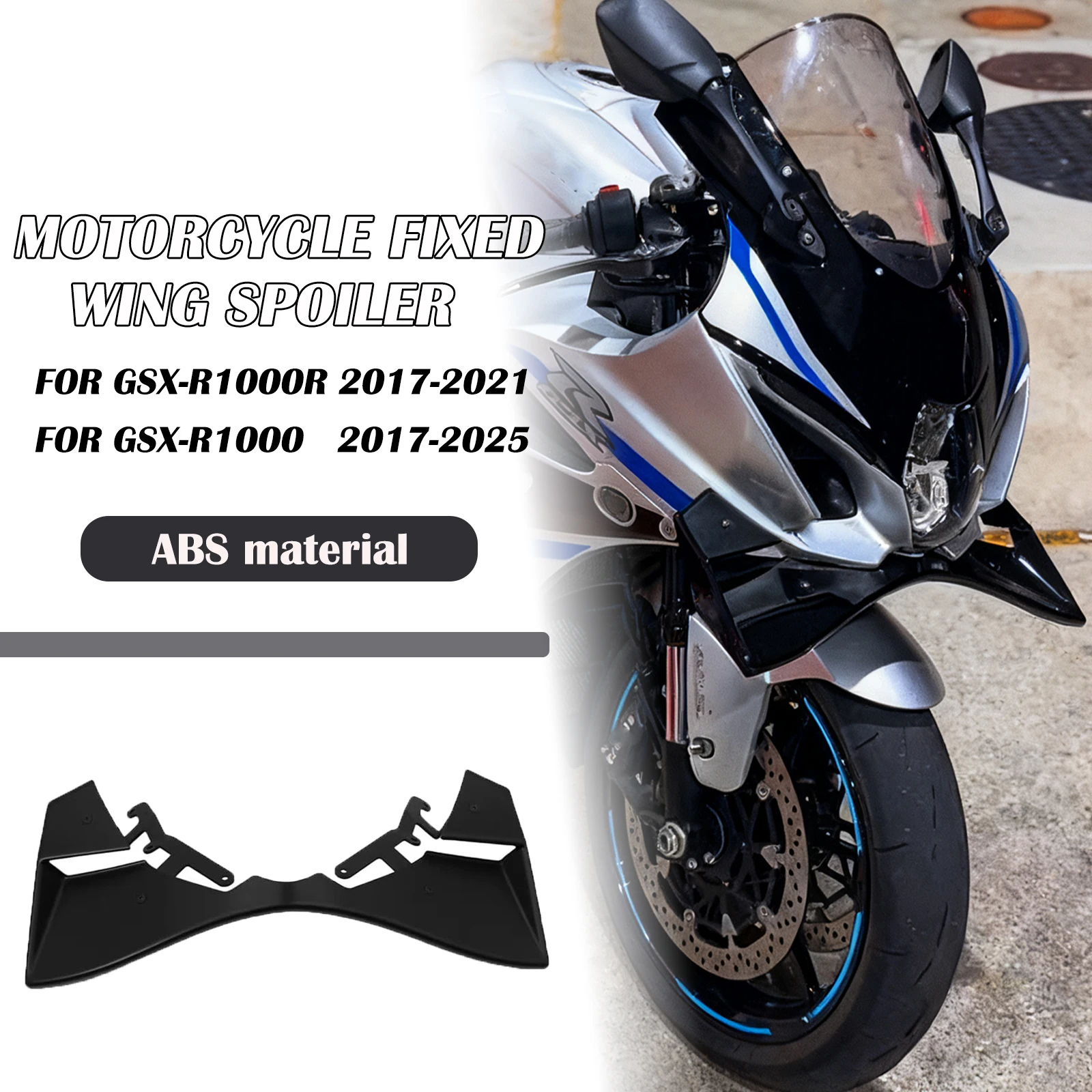 Motorcycle Front Fairing Winglet Aerodynamic Wing Spoiler Winglet Fairing GP wing For GSX-R1000 2017-2025 GSX R1000R 2017-2021
