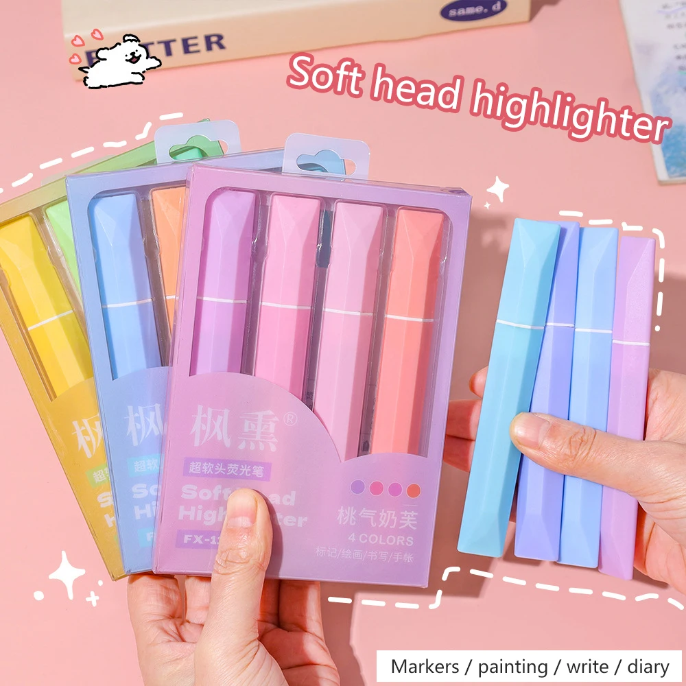 4PC Highlighter Pens Dopamine Aesthetic Slant-Tip Large Capacity Pastel Markers for Students Office Study Note Taking
4PC Highlighter Pens Dopamine Aesthetic Slant-Tip Large Capacity Pastel Markers for Students Office Study Note Taking