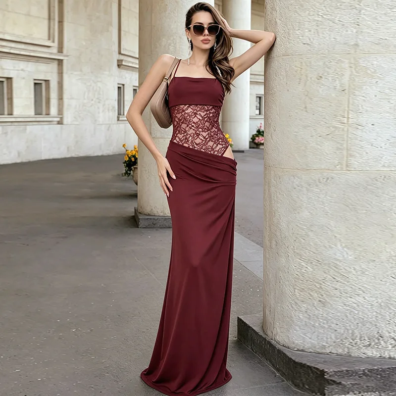 Tsiisd Sexy Lace Sheer Cutout Maxi Slip Dress Tie Backless Party Evening Elegant Strappy Summer Hottie Gown Women's Long Dresses
Tsiisd Sexy Lace Sheer Cutout Maxi Slip Dress Tie Backless Party Evening Elegant Strappy Summer Hottie Gown Women's Long Dresses