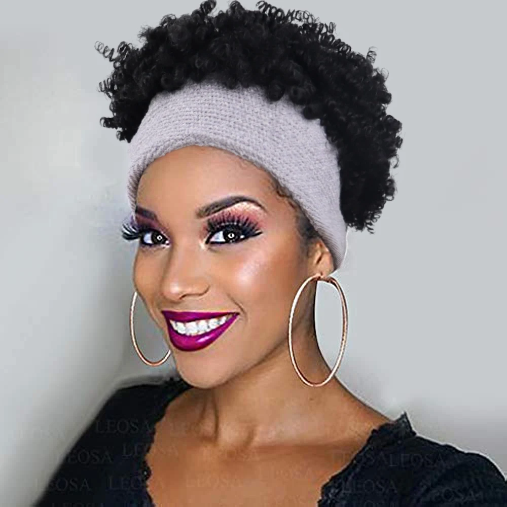 Synthetic Hair Women's Short Puff Curly Headband Wigs Black Fluffy Knitted Turban Style wig for Daily Party Cosplay Easy to Wear
Synthetic Hair Women's Short Puff Curly Headband Wigs Black Fluffy Knitted Turban Style wig for Daily Party Cosplay Easy to Wear