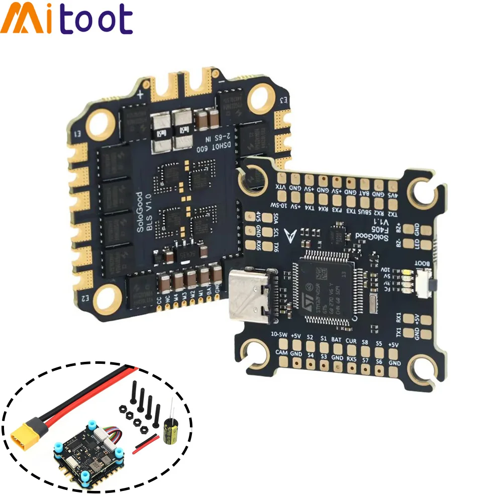 SoloGood F405 55A Stack F405 Flight Controller ICM42688P BLHELI_S 55A 4in1 ESC 30.5x30.5mm 2-6S For FPV Freestyle Racing Drone
SoloGood F405 55A Stack F405 Flight Controller ICM42688P BLHELI_S 55A 4in1 ESC 30.5x30.5mm 2-6S For FPV Freestyle Racing Drone