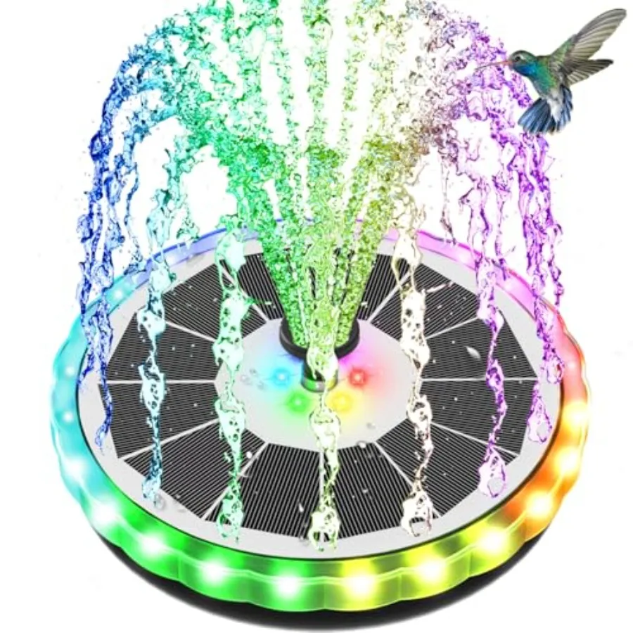 Solar Fountain Upgrade 4W Solar Bird Bath Pump with 4000mAh Battery Color LED Lights Outdoor Solar Powered Water Fountain Pump
Solar Fountain Upgrade 4W Solar Bird Bath Pump with 4000mAh Battery Color LED Lights Outdoor Solar Powered Water Fountain Pump