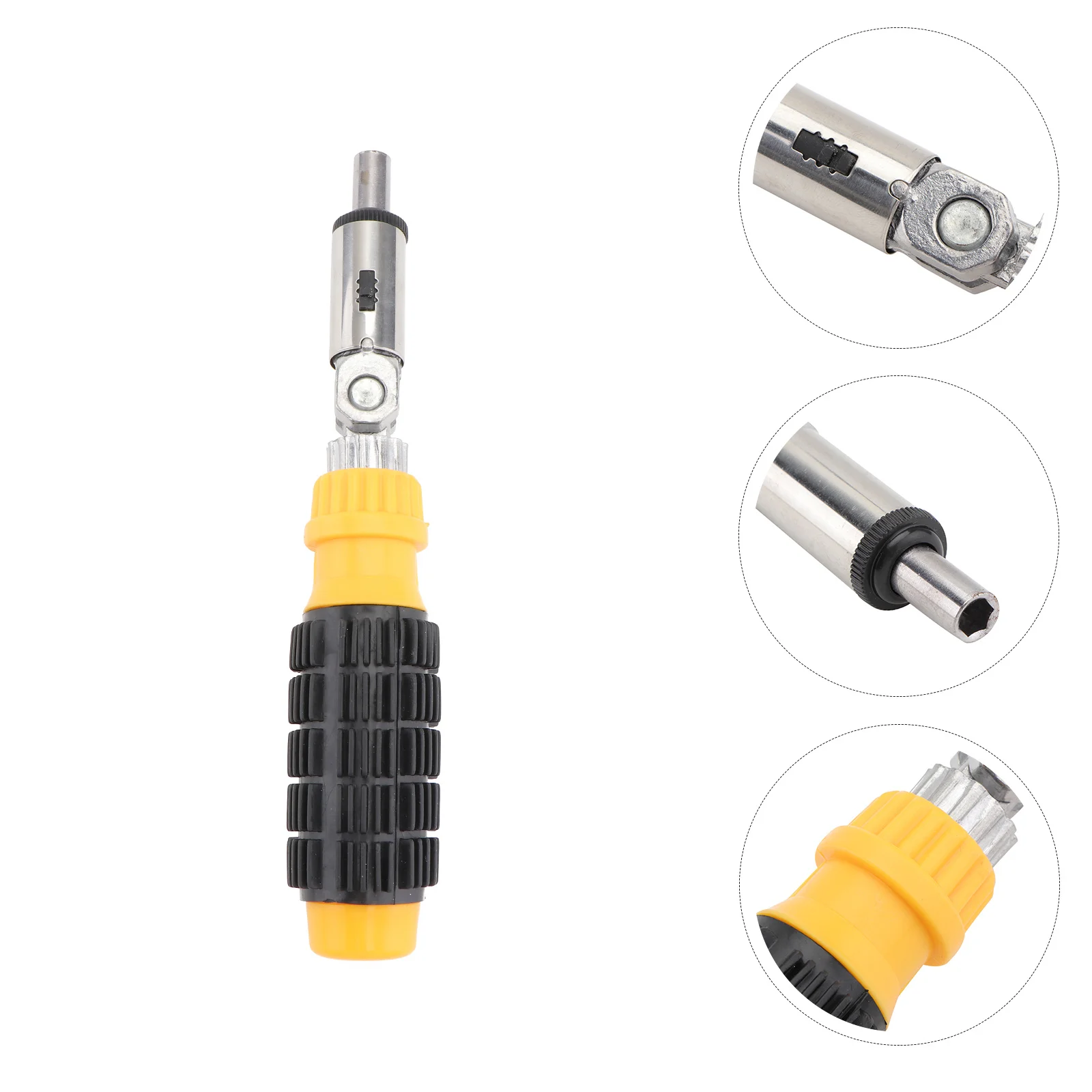 Ratchet Wrench Handle For 1/4 Inch Bits Steel Multifunction Screwdriver Replaceable Socket 180 Degree Rotatable Magnetic Tip
Ratchet Wrench Handle For 1/4 Inch Bits Steel Multifunction Screwdriver Replaceable Socket 180 Degree Rotatable Magnetic Tip