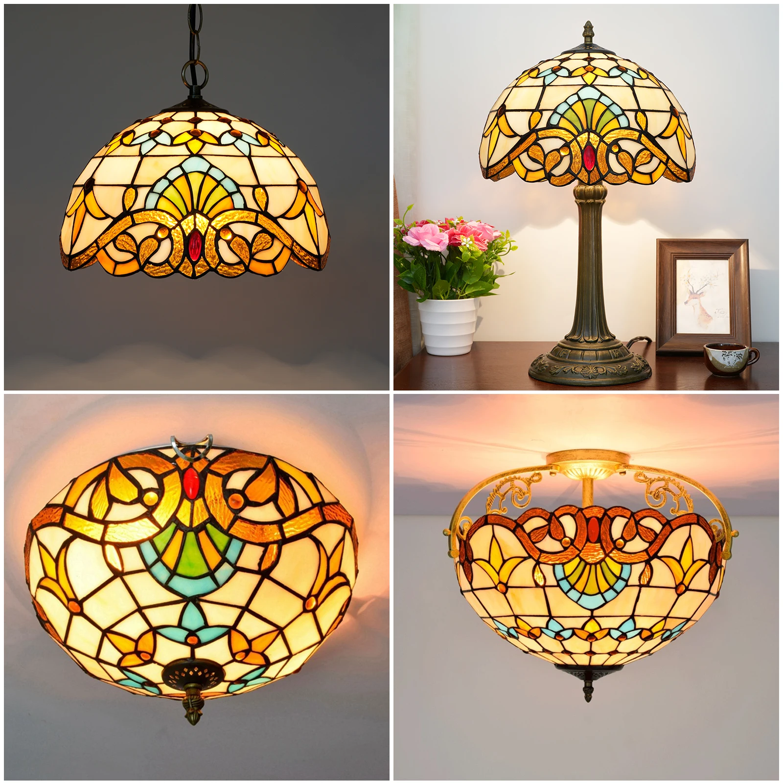 12 Inch Stained Glass Lamp Shade Replacement Only Tiffany Style Baroque Lampshade Retro Lamp Cover Accessories Fit for Desk Lamp
12 Inch Stained Glass Lamp Shade Replacement Only Tiffany Style Baroque Lampshade Retro Lamp Cover Accessories Fit for Desk Lamp