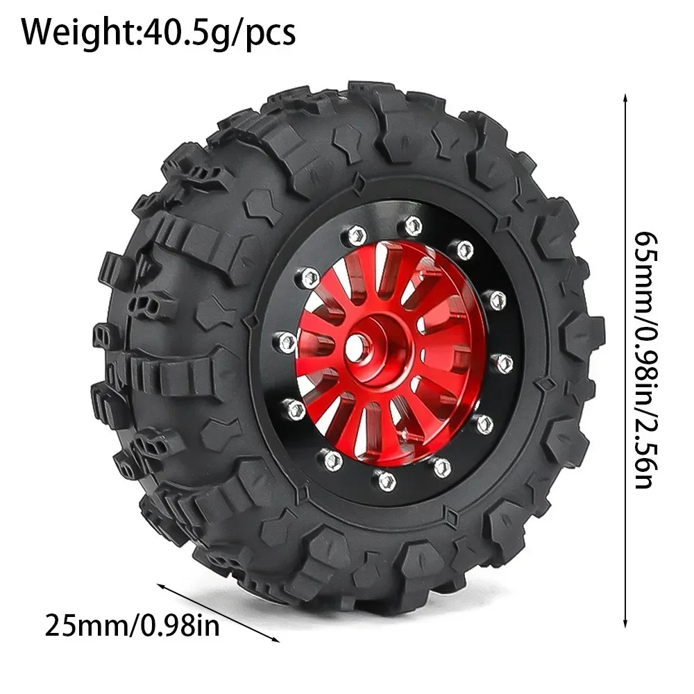 1.3" Metal Beadlock Wheels 65mm Butyl Tires 7mm Hex for TRX4M/SCX24 1/18-1/24 Crawler Upgrade Set of 4
1.3" Metal Beadlock Wheels 65mm Butyl Tires 7mm Hex for TRX4M/SCX24 1/18-1/24 Crawler Upgrade Set of 4