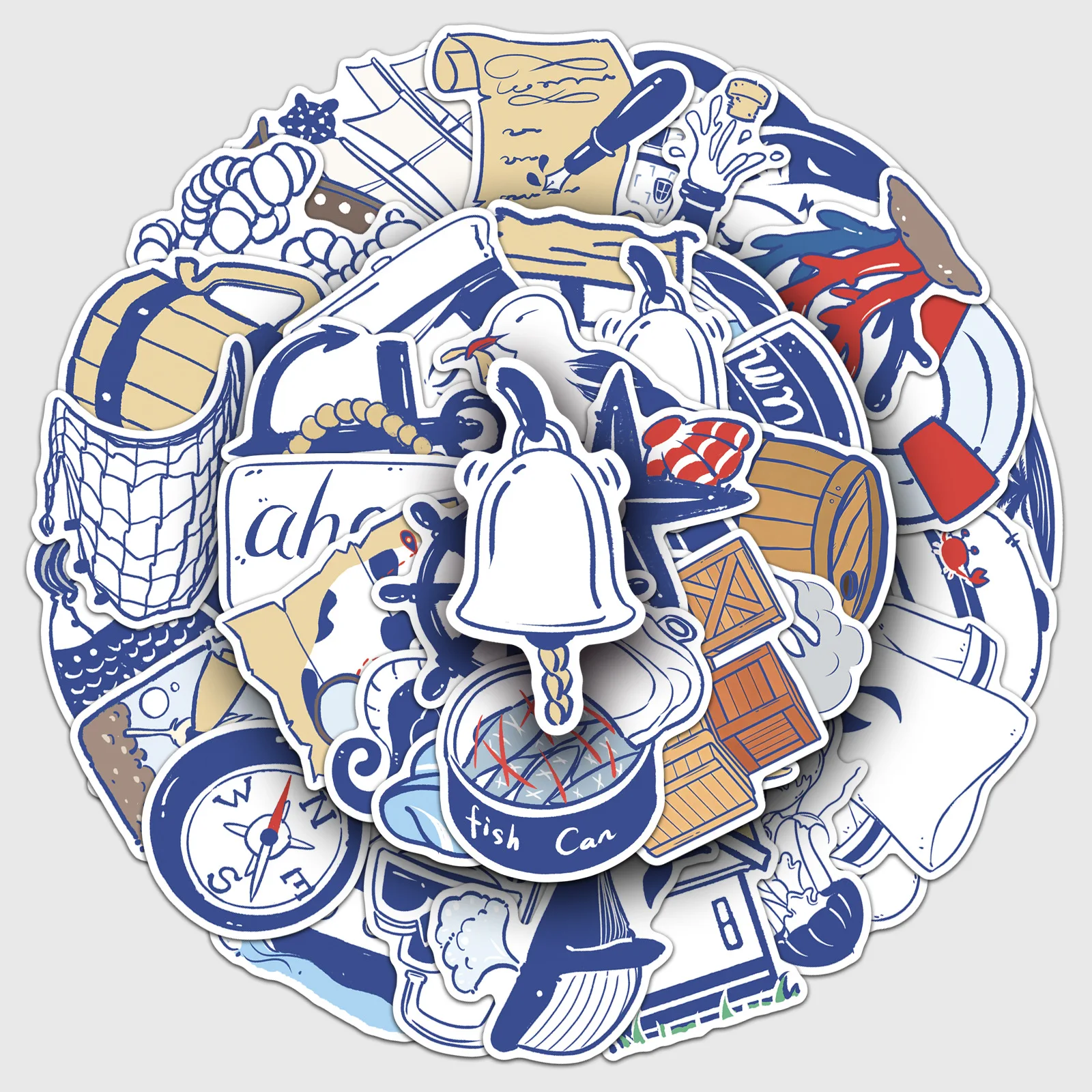 50 original navy style stickers, sailing adventure blue, fresh cross hand drawn waterproof decorative stickers
50 original navy style stickers, sailing adventure blue, fresh cross hand drawn waterproof decorative stickers