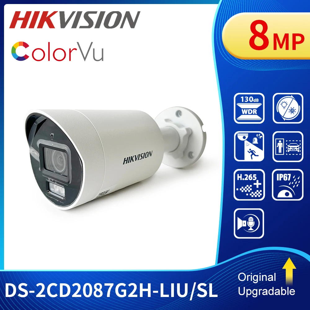 Оригинальная камера Hikvision DS-2CD2087G2H-LIU/SL 8 МП 4K, умная гибридная лампа с цветной мини сетевой камерой POE IP67
Оригинальная камера Hikvision DS-2CD2087G2H-LIU/SL 8 МП 4K, умная гибридная лампа с цветной мини сетевой камерой POE IP67