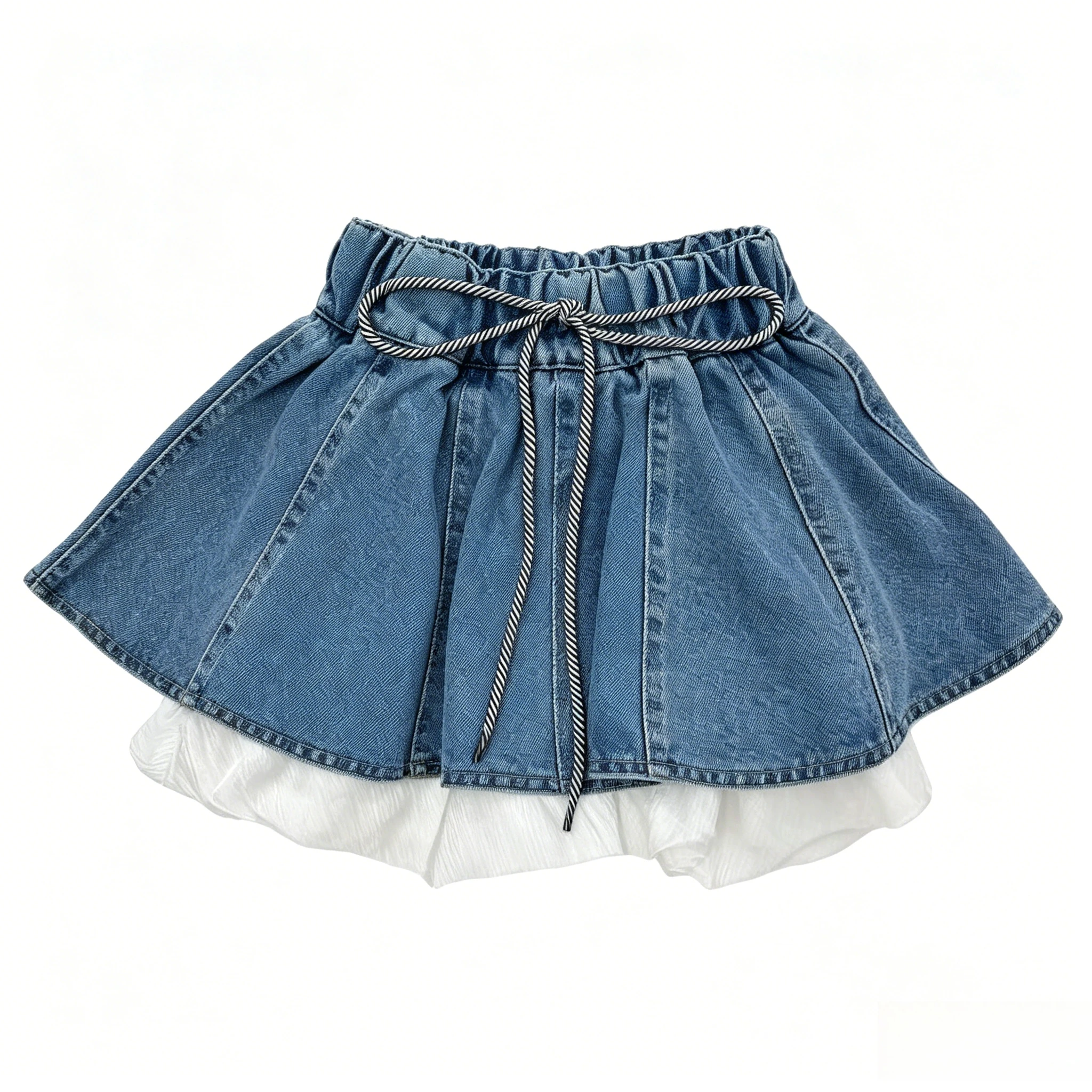 Girls Denim Mini Skirt Drawstring High Waist Skort White Ruffle Safety Liner Teen Kids Sweet Cool Streetwear Casual Short Skirt
Girls Denim Mini Skirt Drawstring High Waist Skort White Ruffle Safety Liner Teen Kids Sweet Cool Streetwear Casual Short Skirt