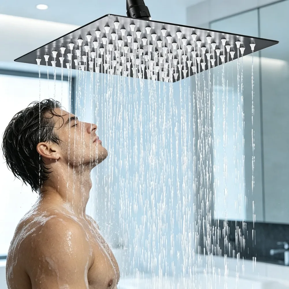 1 pc 8inch high-quality stainless steel ultra-thin shower top showerhead, rainforest with large area full body coverage bathing
1 pc 8inch high-quality stainless steel ultra-thin shower top showerhead, rainforest with large area full body coverage bathing