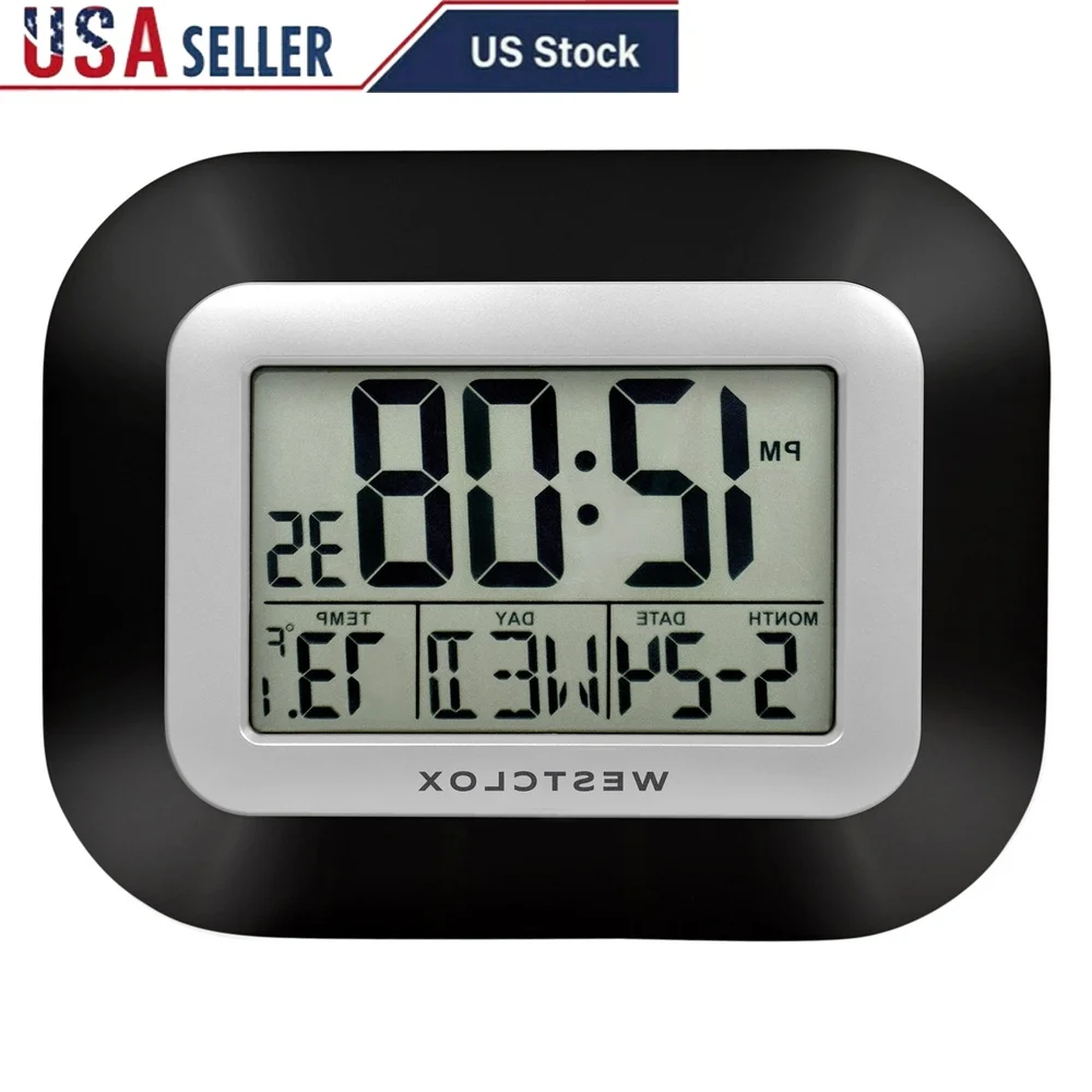 Digital LCD Wall Clock with Temperature Date Display Alarm Snooze Easy Read Mount Home Office Decor
Digital LCD Wall Clock with Temperature Date Display Alarm Snooze Easy Read Mount Home Office Decor