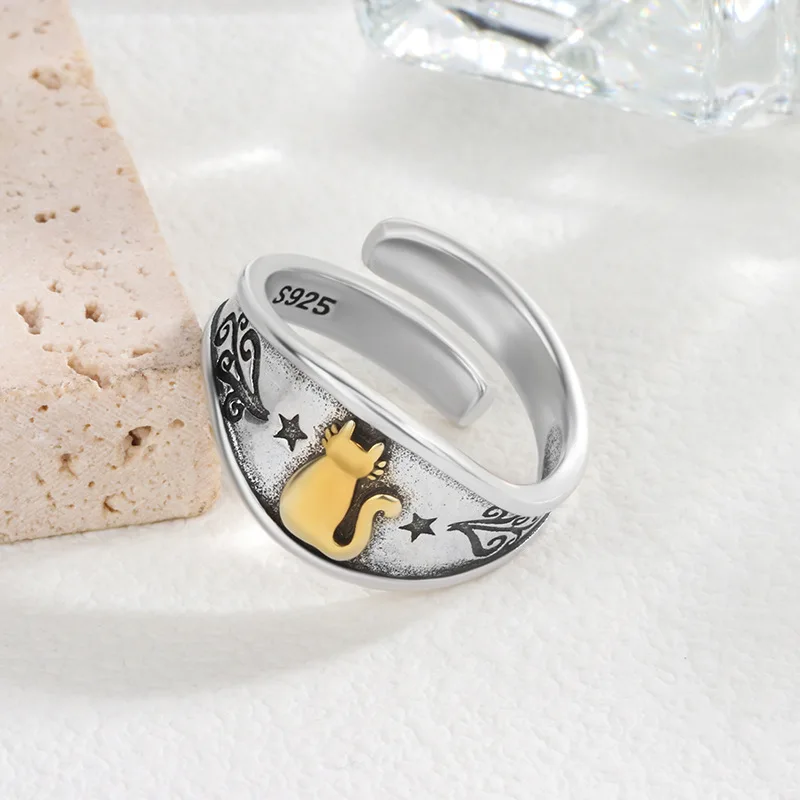 Buyee 925 Sterling Silver Couples Ring Personality Cat Open Ring for Women Men Fashion Unique Fine Jewelry Circle Gift
Buyee 925 Sterling Silver Couples Ring Personality Cat Open Ring for Women Men Fashion Unique Fine Jewelry Circle Gift