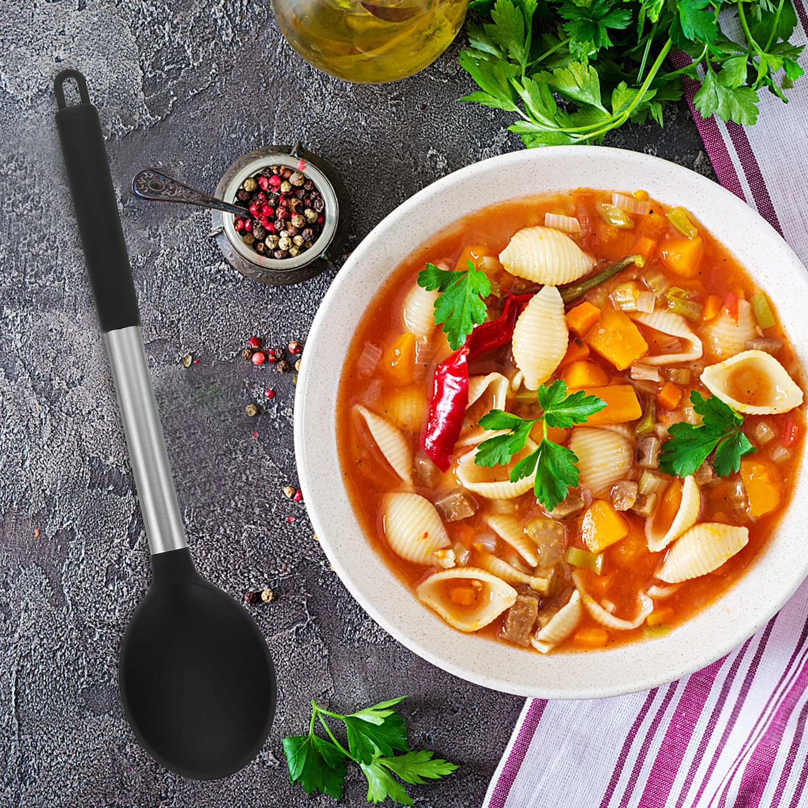Silicone Cooking Spoon Kitchen Utensil Ladles Utensils for Nonstick Cookwares Multifunction Kitchenware
Silicone Cooking Spoon Kitchen Utensil Ladles Utensils for Nonstick Cookwares Multifunction Kitchenware