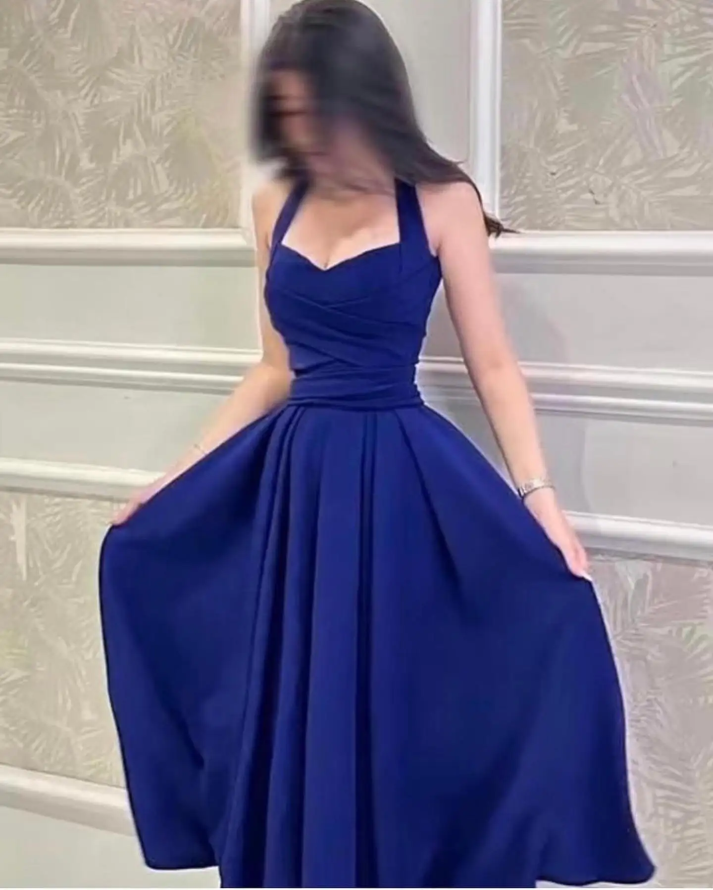 Customized Luxury Blue Jersey Evening Dresses Exquisite Halter Sleeveless Vestido De Festa Fashion Special Occasion Gowns
Customized Luxury Blue Jersey Evening Dresses Exquisite Halter Sleeveless Vestido De Festa Fashion Special Occasion Gowns