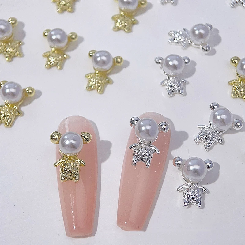 10pcs 3D Alloy Bear Nail Art Decoration Crystal Pearl Gold Silver Nails Charms Jewelry DIY Manicure Professional Accessory
10pcs 3D Alloy Bear Nail Art Decoration Crystal Pearl Gold Silver Nails Charms Jewelry DIY Manicure Professional Accessory