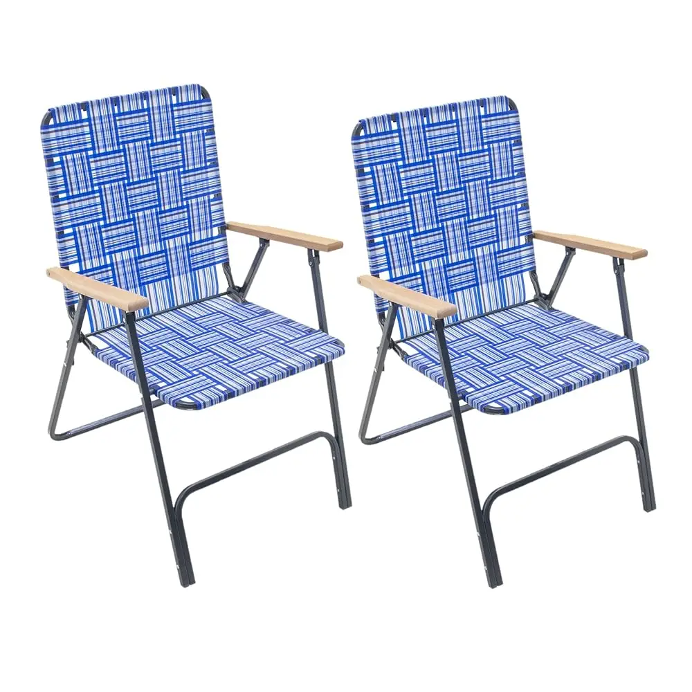 Folding Patio & Lawn Chairs – Steel Frame With Blue Woven Fabric And Wooden Armrests, Comfortable Full-Size Outdoor Chairs For
Folding Patio & Lawn Chairs – Steel Frame With Blue Woven Fabric And Wooden Armrests, Comfortable Full-Size Outdoor Chairs For