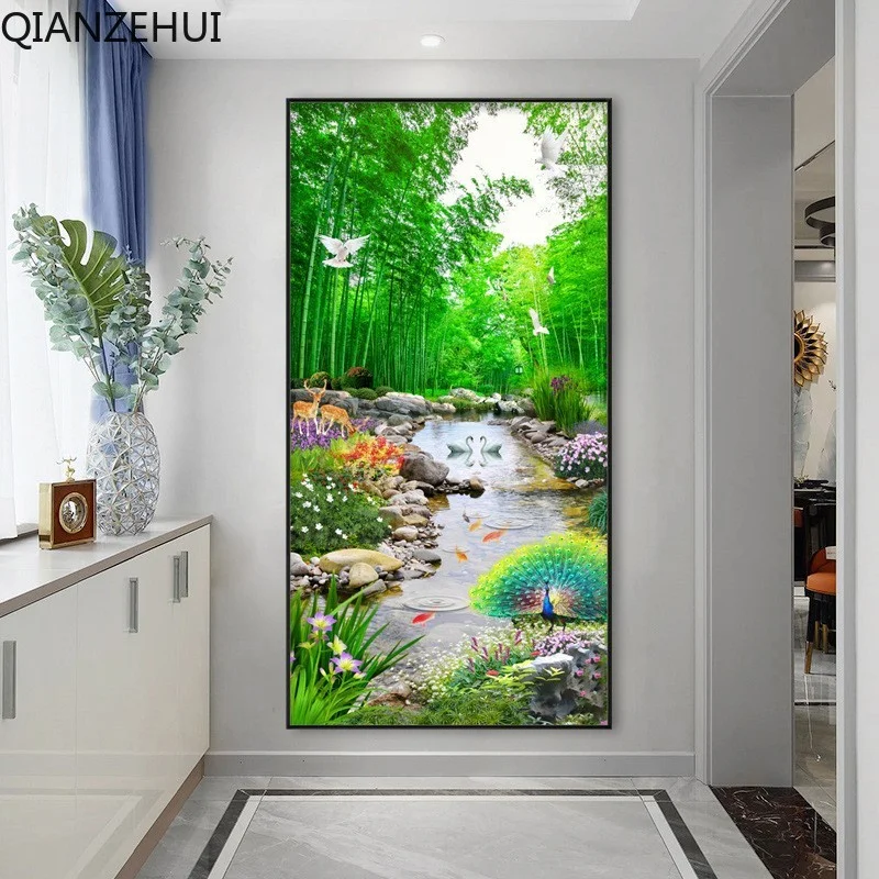 DIY full Diamond Embroidery,Round Diamond beads Bamboo Stream Peacock Living room decoration rhinestone beads Diamond painting
DIY full Diamond Embroidery,Round Diamond beads Bamboo Stream Peacock Living room decoration rhinestone beads Diamond painting