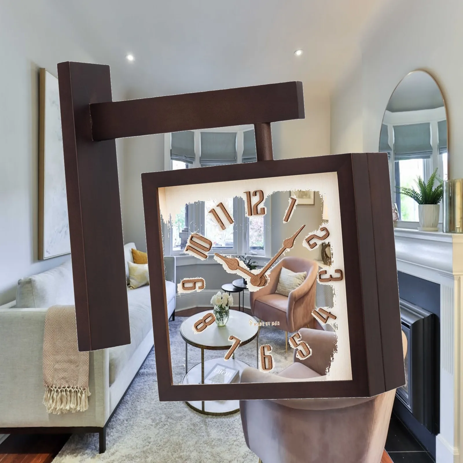 Corner Wall Clock Artwork Decorative Art Clock for Bedroom Household Hotel
Corner Wall Clock Artwork Decorative Art Clock for Bedroom Household Hotel