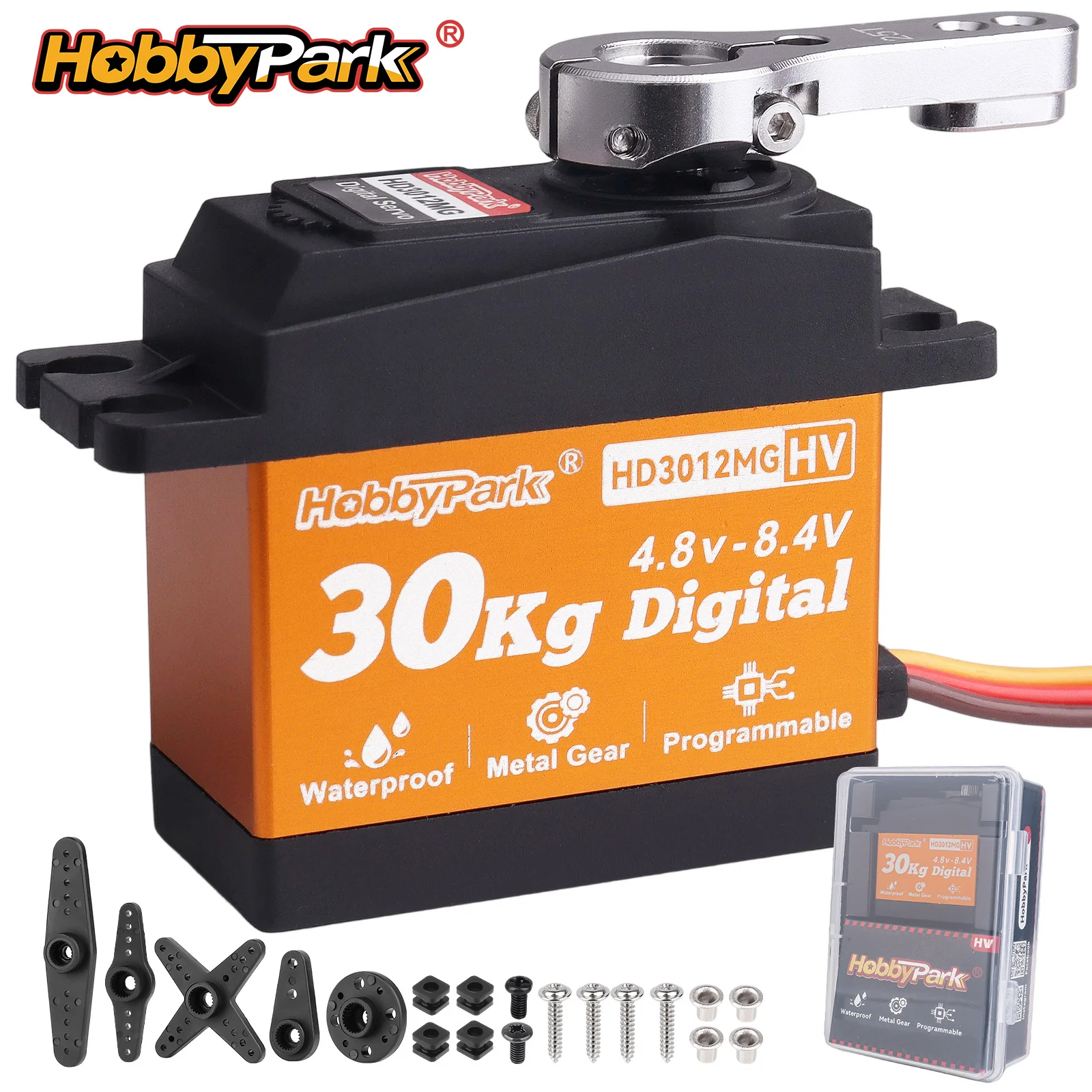 HobbyPark Waterproof 30kg Standard Servo Metal Gear High Torque for 1/8 1/10 RC Crawler TRX4 SCX10 Arrma Slash 2wd Rustler vxl
HobbyPark Waterproof 30kg Standard Servo Metal Gear High Torque for 1/8 1/10 RC Crawler TRX4 SCX10 Arrma Slash 2wd Rustler vxl