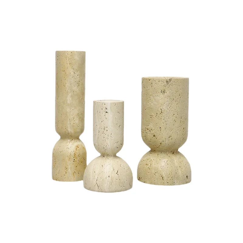Nordic wabi-sabi wind creative natural yellow travertine candlestick ornament living room hotel homestay model room decoration
Nordic wabi-sabi wind creative natural yellow travertine candlestick ornament living room hotel homestay model room decoration