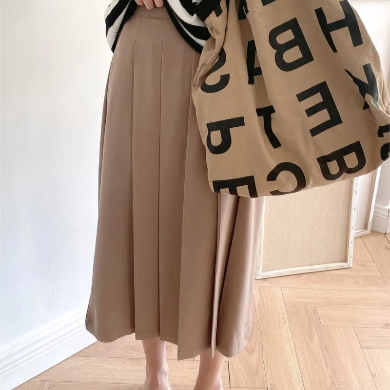 Khaki Elegant Lady Pleat Skirt Solid Color High Waist Zipper Women Skirt A-line Loose Spring Skirts Female Clothing 2025 New
Khaki Elegant Lady Pleat Skirt Solid Color High Waist Zipper Women Skirt A-line Loose Spring Skirts Female Clothing 2025 New